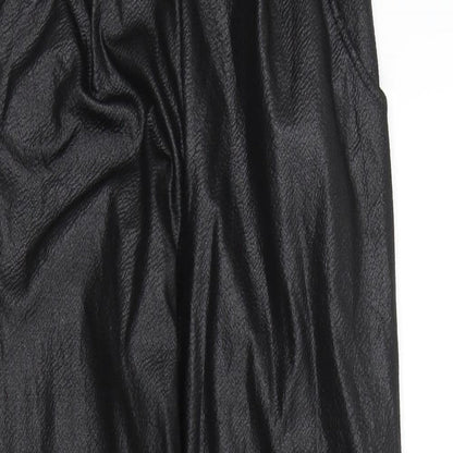 PRETTYLITTLETHING Womens Black   Trousers  Size 6 L25 in - Frill Detail
