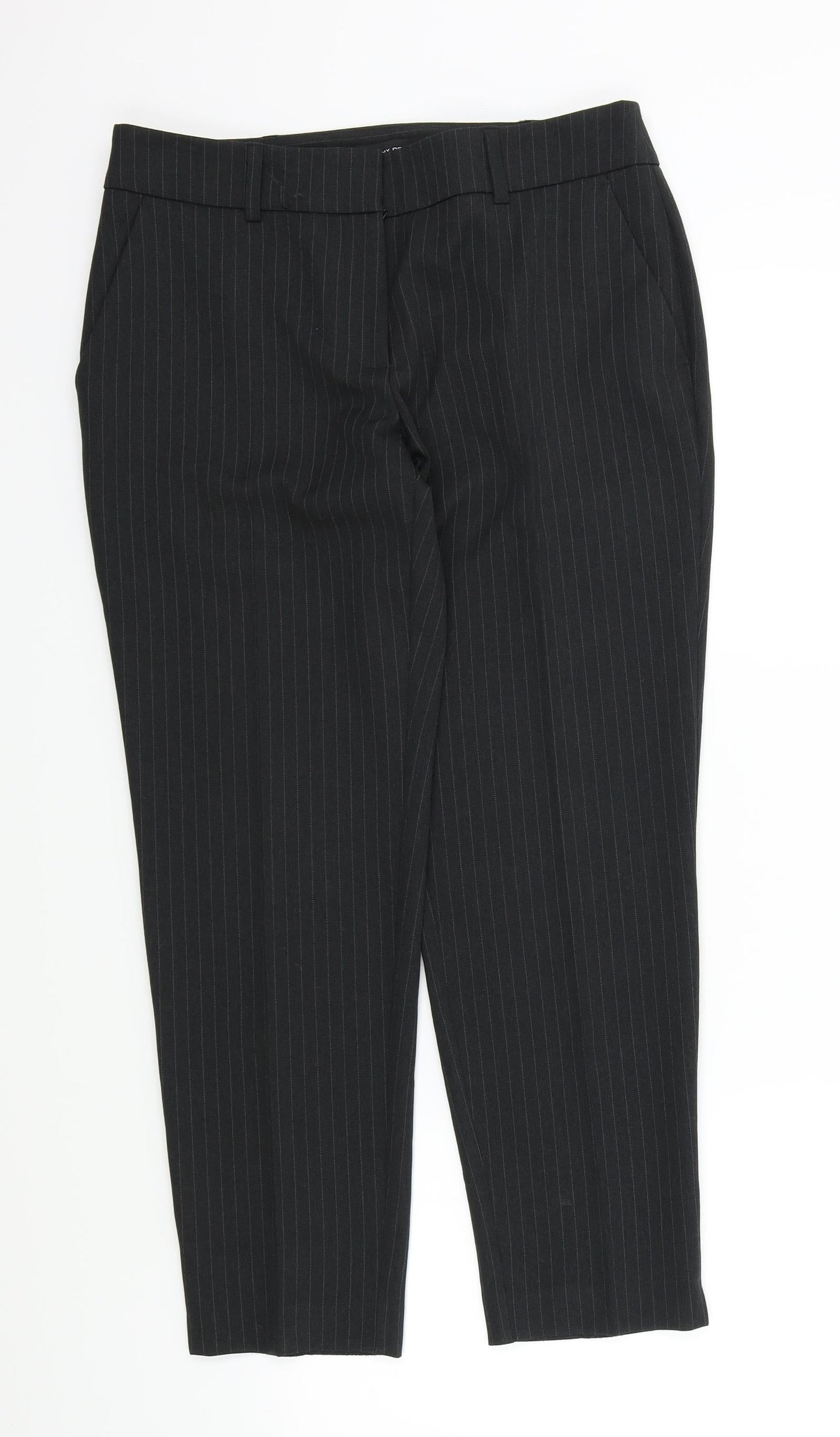 Dorothy Perkins Womens Grey Striped  Trousers  Size 10 L28 in