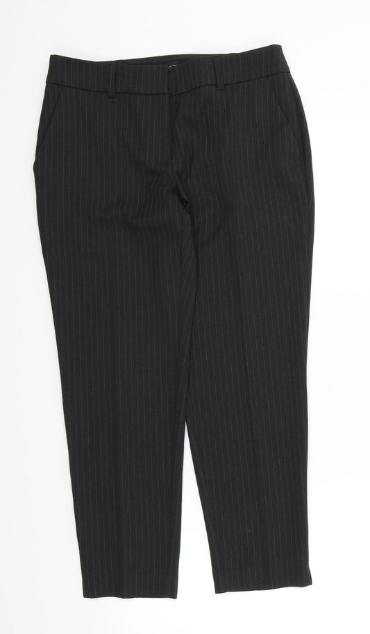 Dorothy Perkins Womens Grey Striped  Trousers  Size 10 L28 in