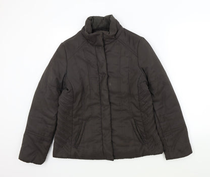 Additional front view of Principles women’s brown overcoat jacket, size UK 14