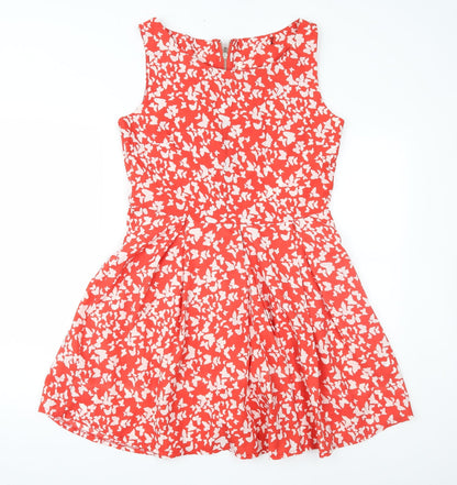 Womens Red Geometric  Fit & Flare  Size 12