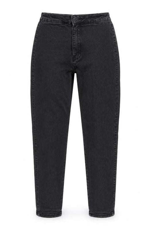 Front view of Missguided women’s black denim skinny jeans, size UK 8, 31-inch leg