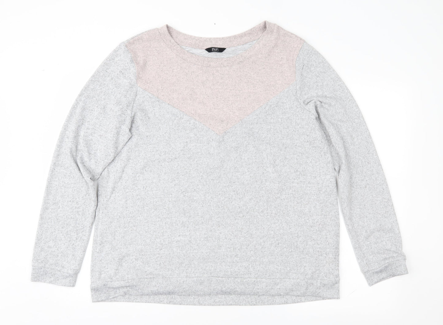 F&F Womens Grey Geometric  Pullover Jumper Size 20