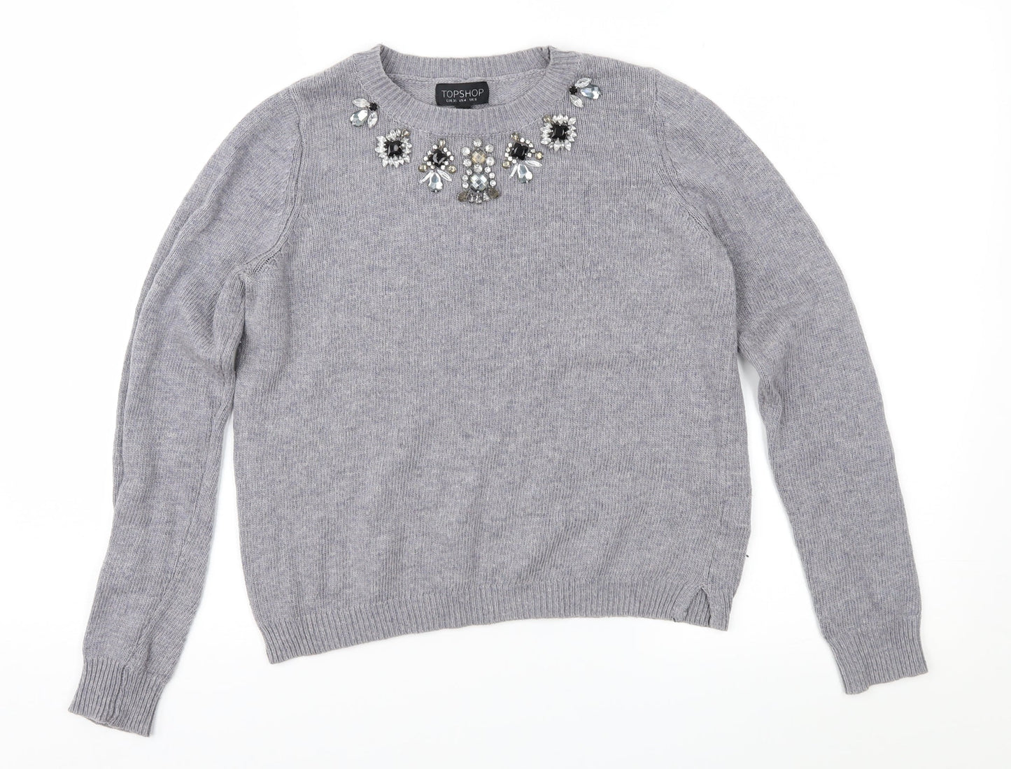 Topshop Womens Grey   Pullover Jumper Size 6