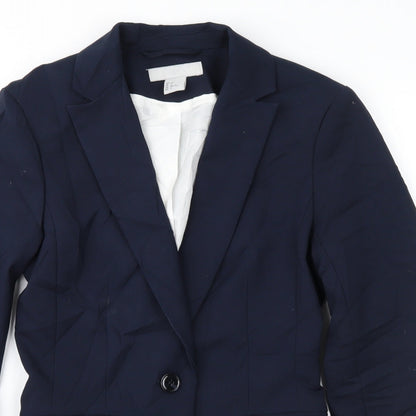 Preloved H&M Womens Blue   Jacket Suit Jacket Size 4 - Detail