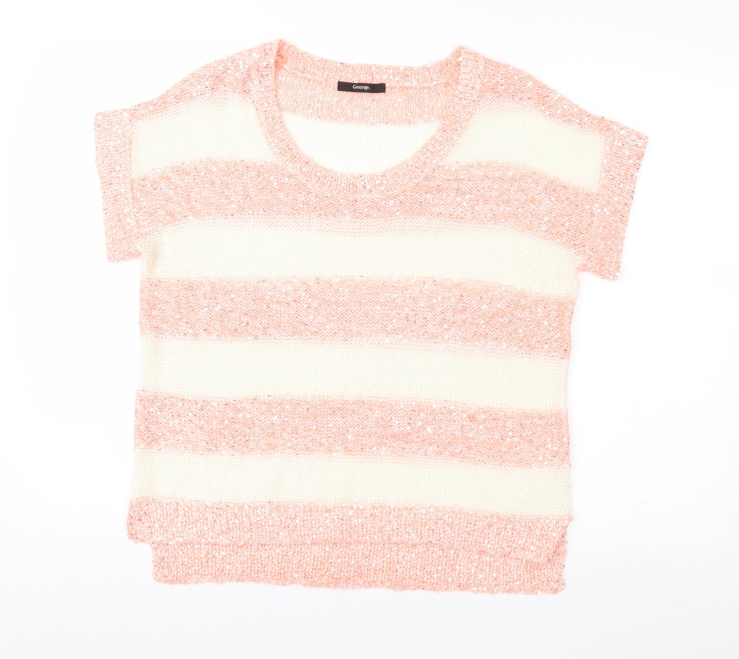 George Womens Orange Striped  Pullover Jumper Size 14