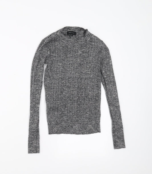 New Look Womens Grey   Pullover Jumper Size 8  - stretch fabric
