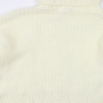 Brand and care label for Missguided women’s yellow jumper, size UK 6