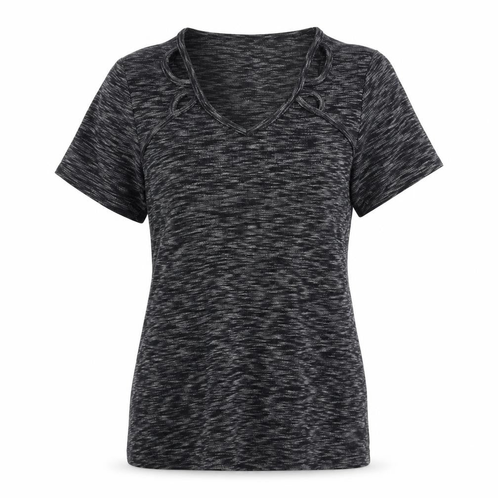 Papaya Womens Grey   Basic T-Shirt Size 10  - Cut out detail