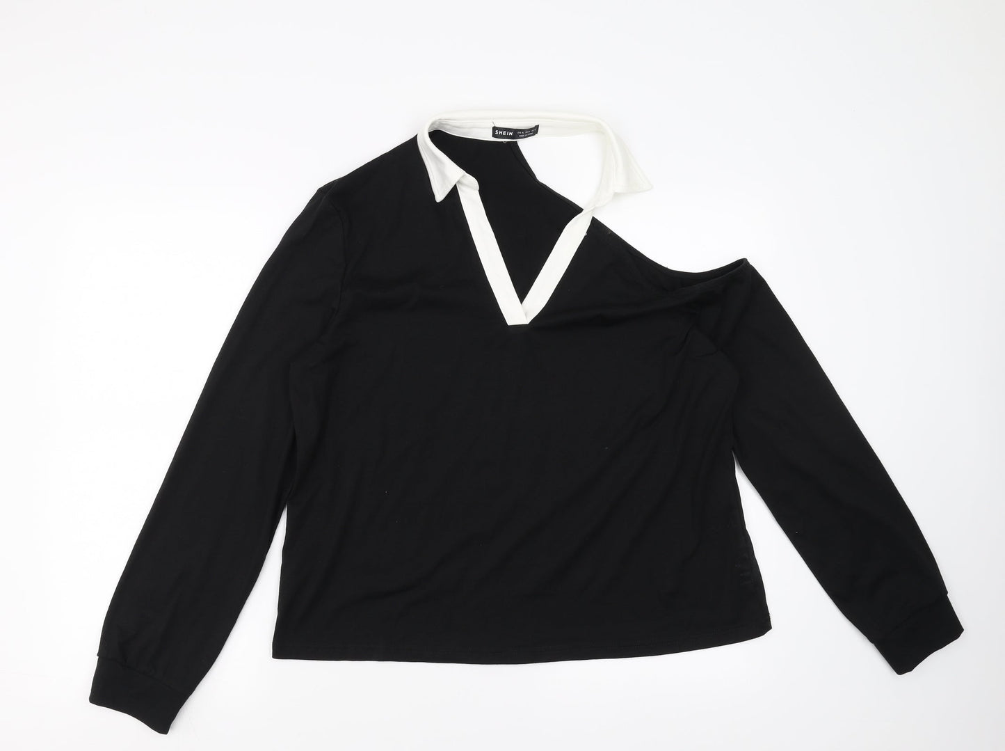 SheIn Womens Black   Pullover Sweatshirt Size XL  - one open shoulder