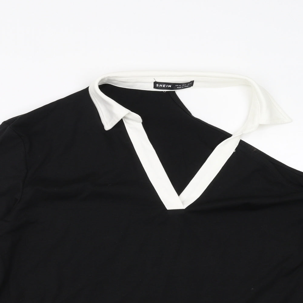 SheIn Womens Black   Pullover Sweatshirt Size XL  - one open shoulder