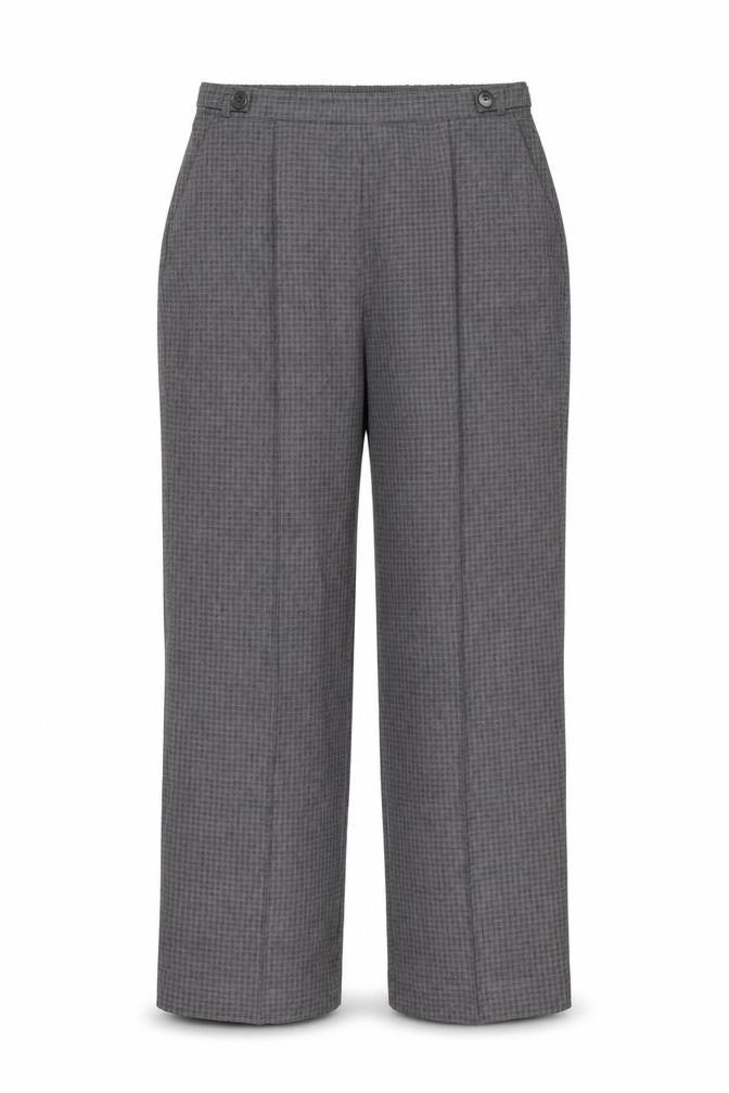 Bonmarché Womens Grey Check Trousers Size 12 L27 in