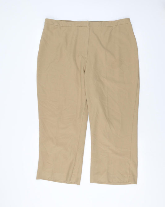 Agenda Womens Beige   Cropped Trousers Size 20 L23 in