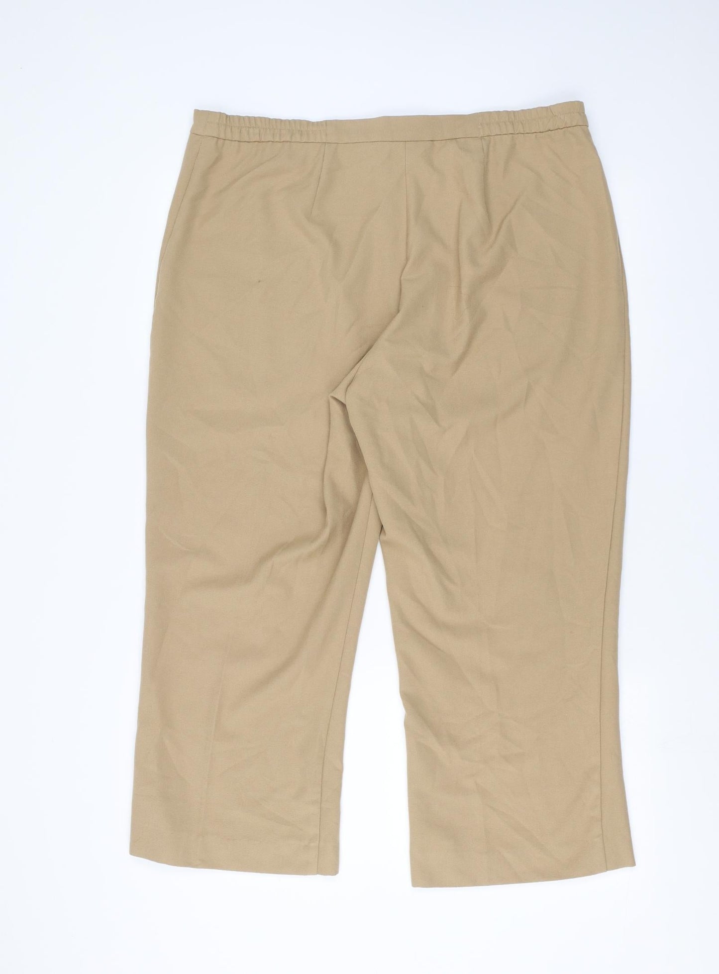 Agenda Womens Beige   Cropped Trousers Size 20 L23 in