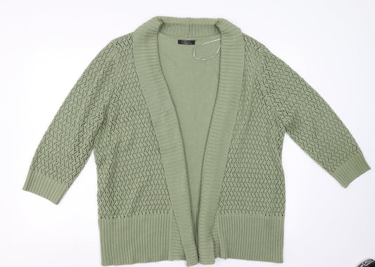 BM collection Womens Green   Cardigan Jumper Size XL