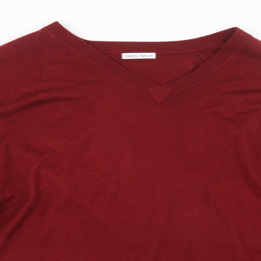 Simon Taylor Mens Red  Knit Pullover Jumper Size M