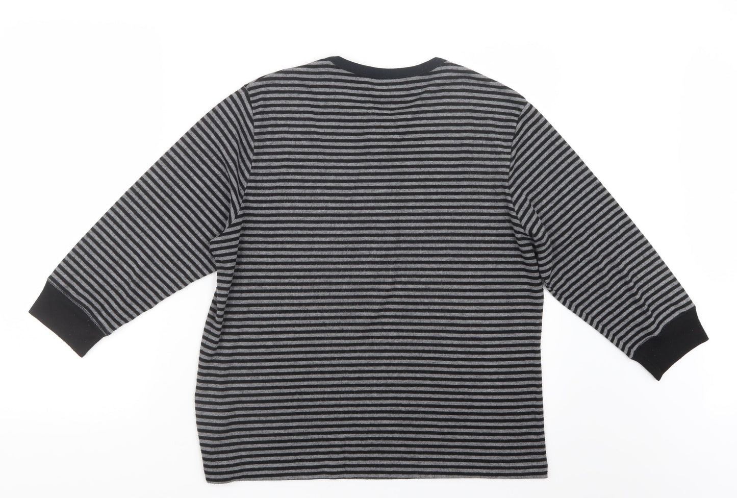 Fabrizio Womens Grey Striped Knit Pullover Jumper Size XL