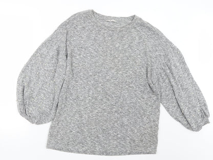 Tu Womens Grey  Knit Pullover Jumper Size 12