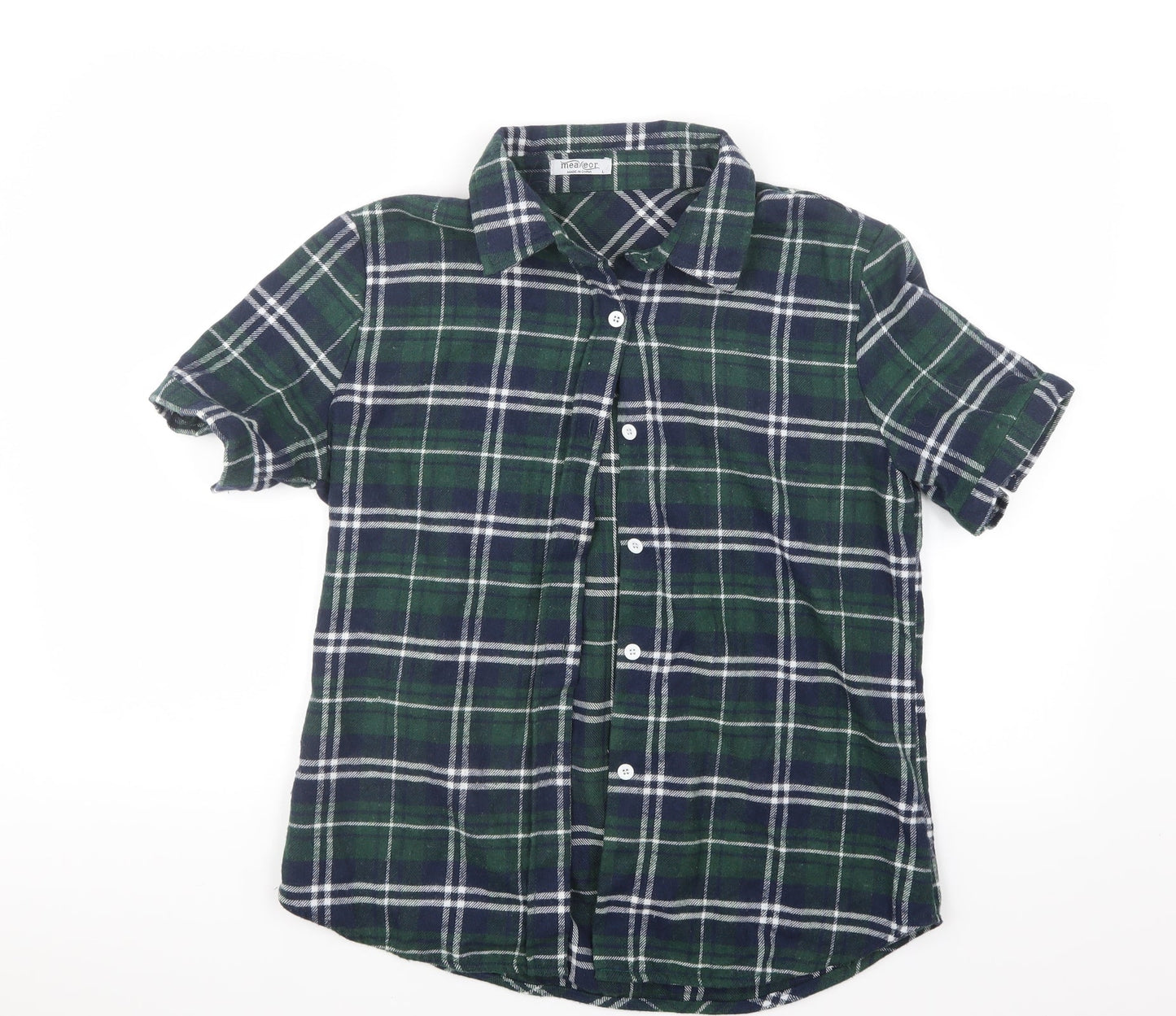 Measeor Mens Blue Check   Button-Up Size L