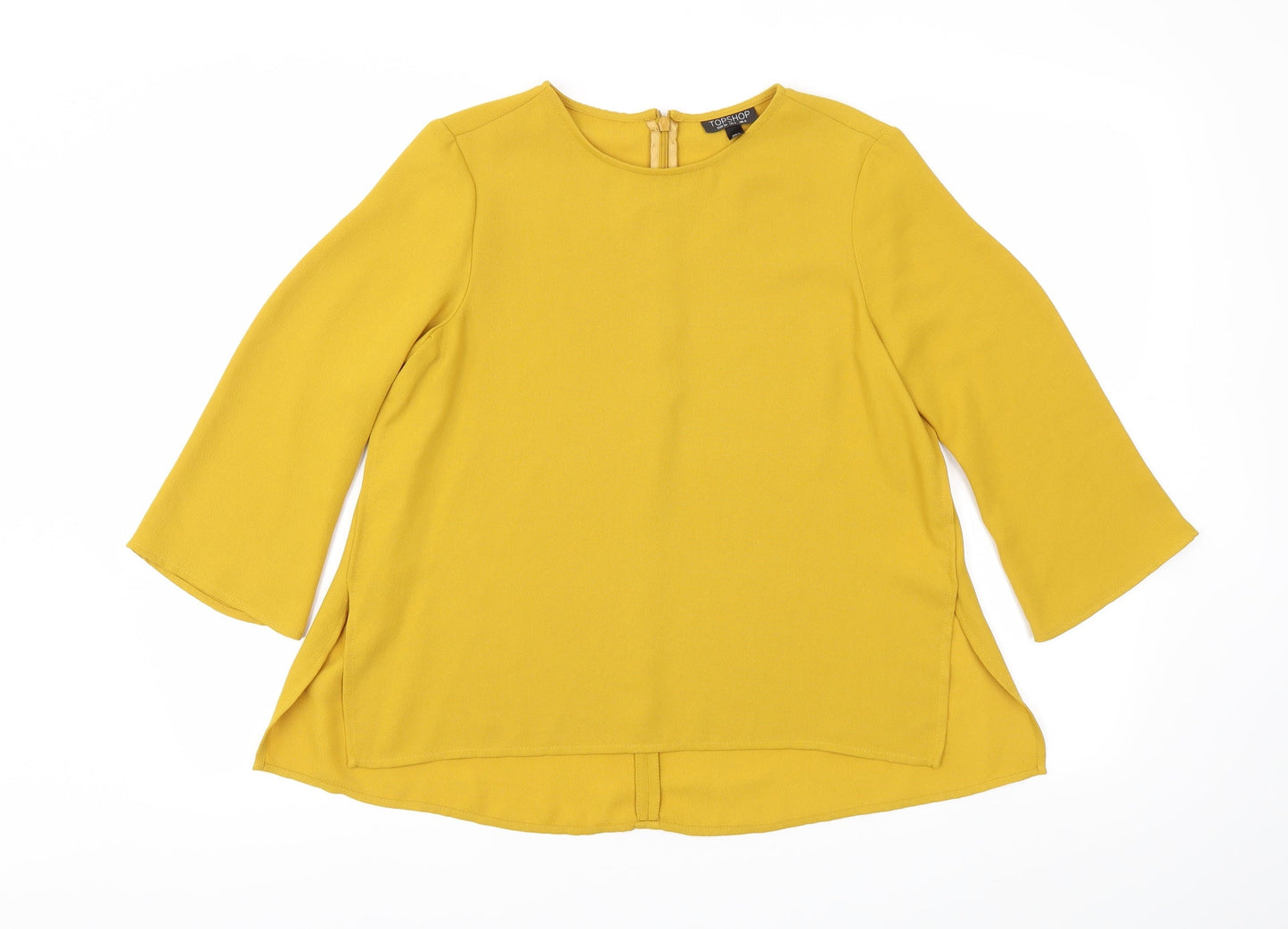 TOPSHOP  Womens Yellow   Basic Blouse Size 6