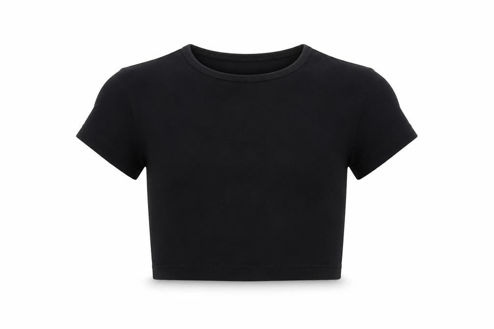 MY CROP TEE Girls Black    T-Shirt Size 7-8 Years