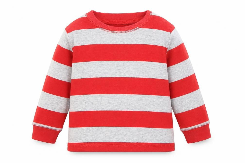 Preworn Boys Red Striped  Basic T-Shirt Size 12 Months