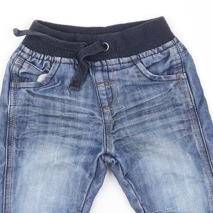 Close-up detail of Matalan Baby Blue Jogger Trousers, size 9-12, Months