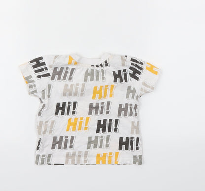 Back view of Primark boys’ white basic t-shirt, size 9-12, months