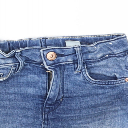 Close-up detail of DENIM girls’ blue a-line skirt, size 5-6, years