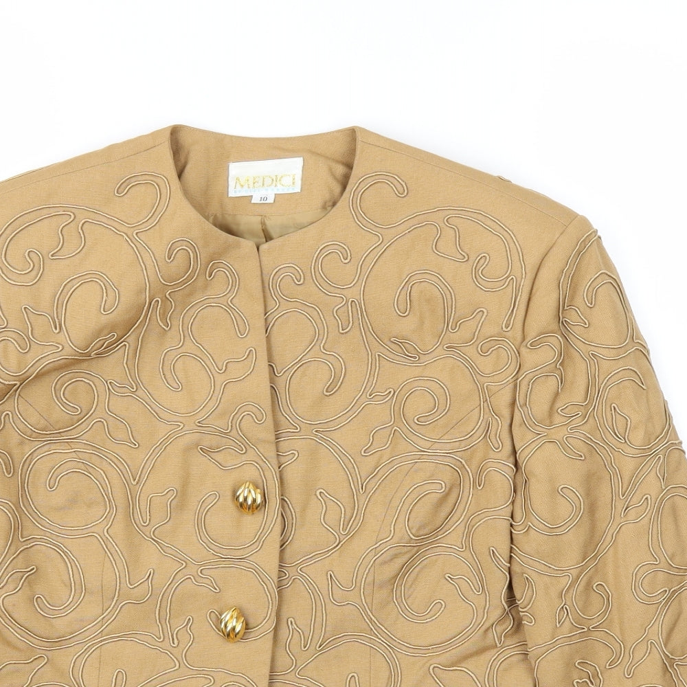Medici Womens Beige   Jacket Blazer Size 10