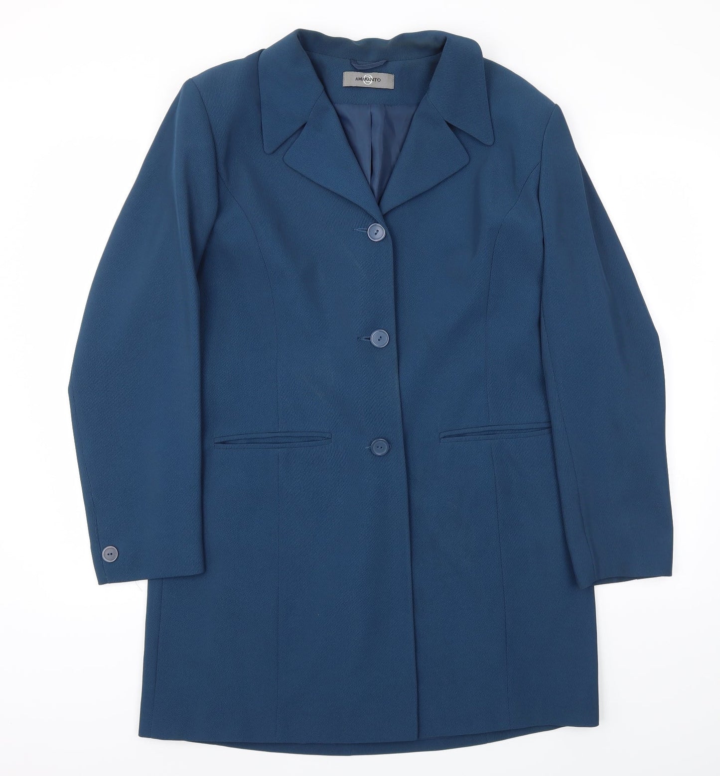 AMARANTO Womens Blue   Jacket Blazer Size 14