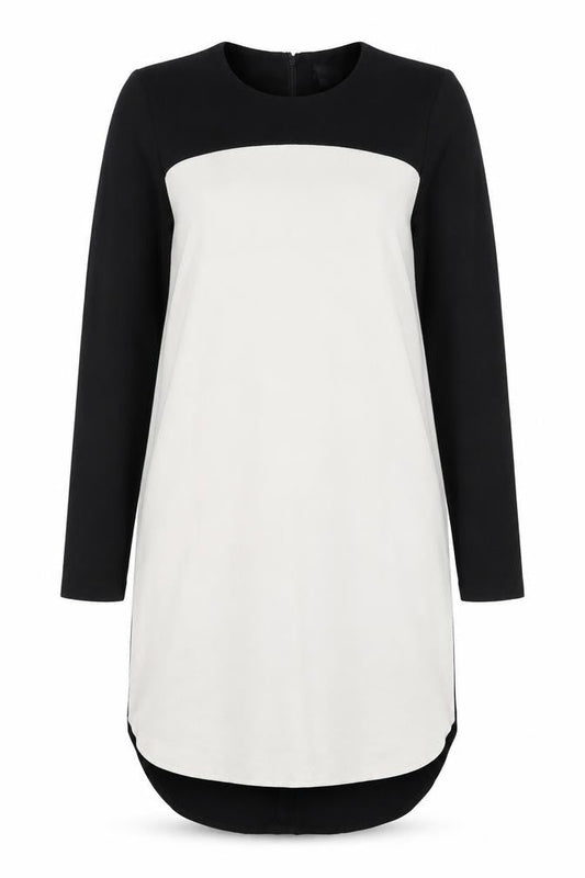 Topshop Womens Black Colourblock  T-Shirt Dress  Size 10  - White