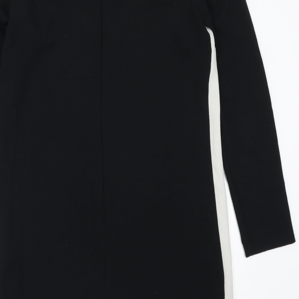 Topshop Womens Black Colourblock  T-Shirt Dress  Size 10  - White