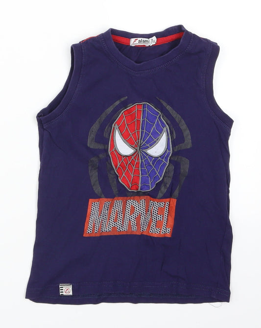 Alarm Boys Black   Basic Tank Size 2-3 Years  - Marvel Spiderman