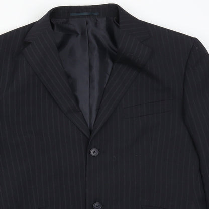 George Mens Blue Striped  Jacket Suit Jacket Size 40