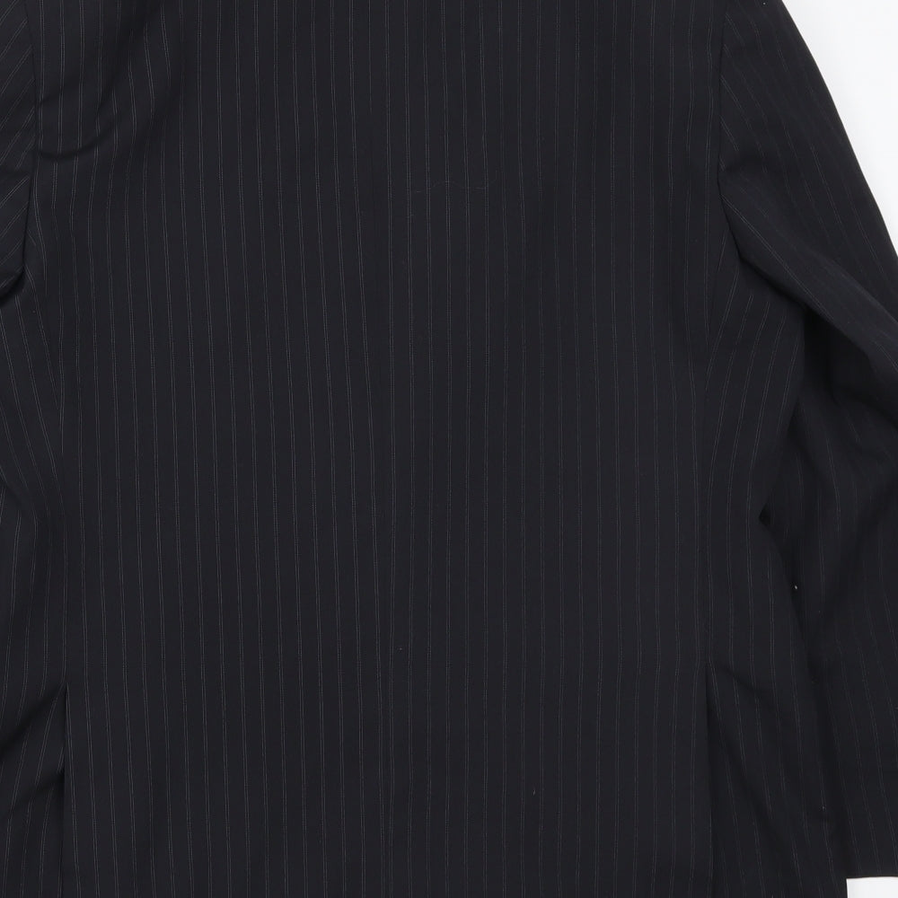 George Mens Blue Striped  Jacket Suit Jacket Size 40
