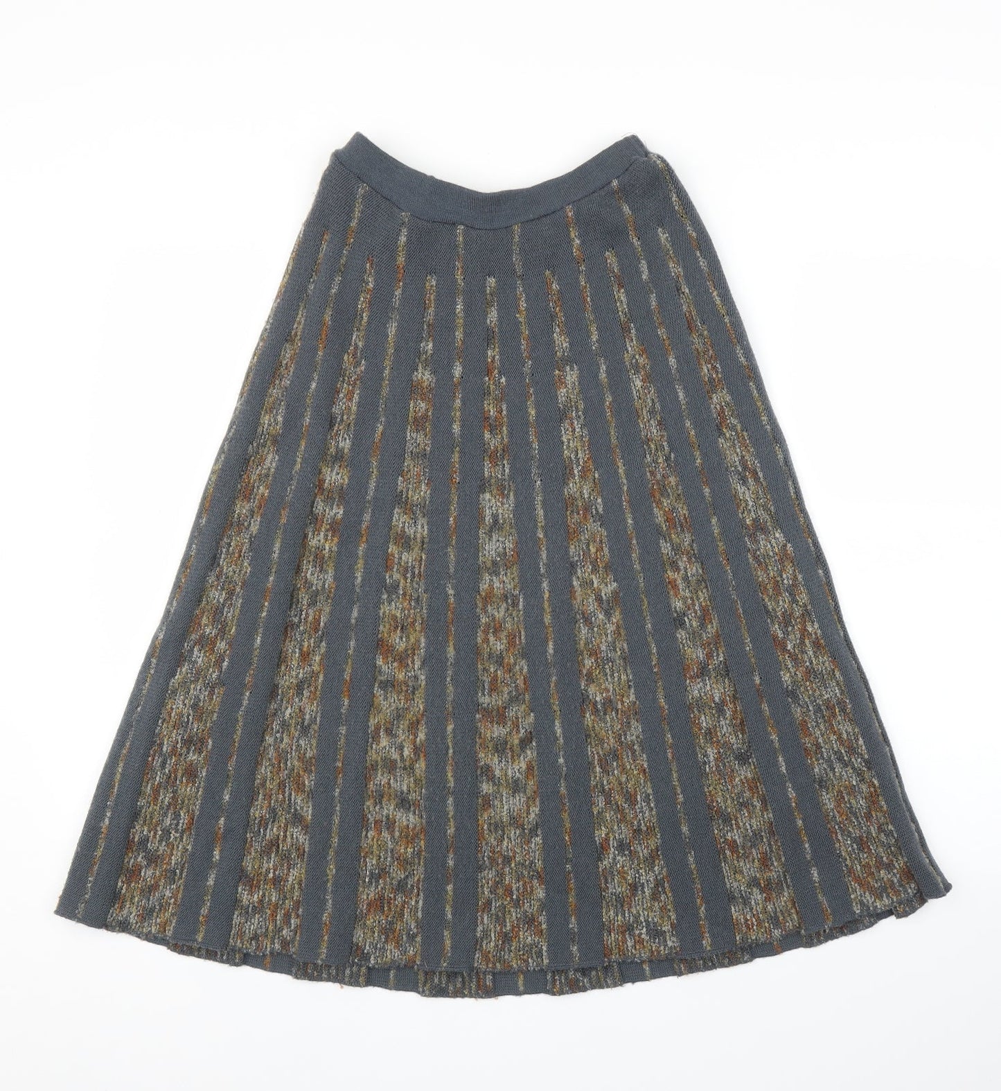 Preworn Womens Grey Striped  A-Line Skirt Size 10