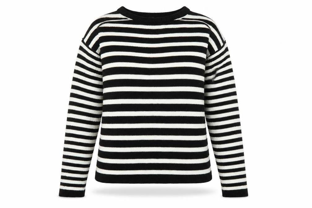 Original Knitwear Womens Black Striped  Pullover Jumper Size M
