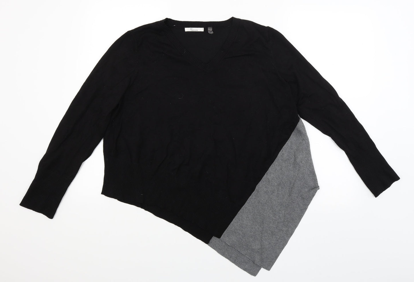 89th & Madison Womens Black   Basic T-Shirt Size L