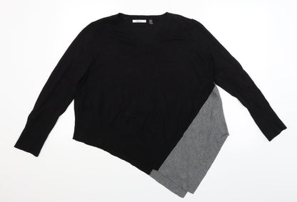 89th & Madison Womens Black   Basic T-Shirt Size L