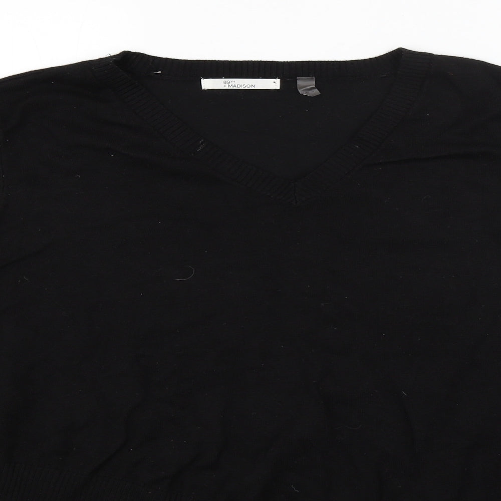 89th & Madison Womens Black   Basic T-Shirt Size L