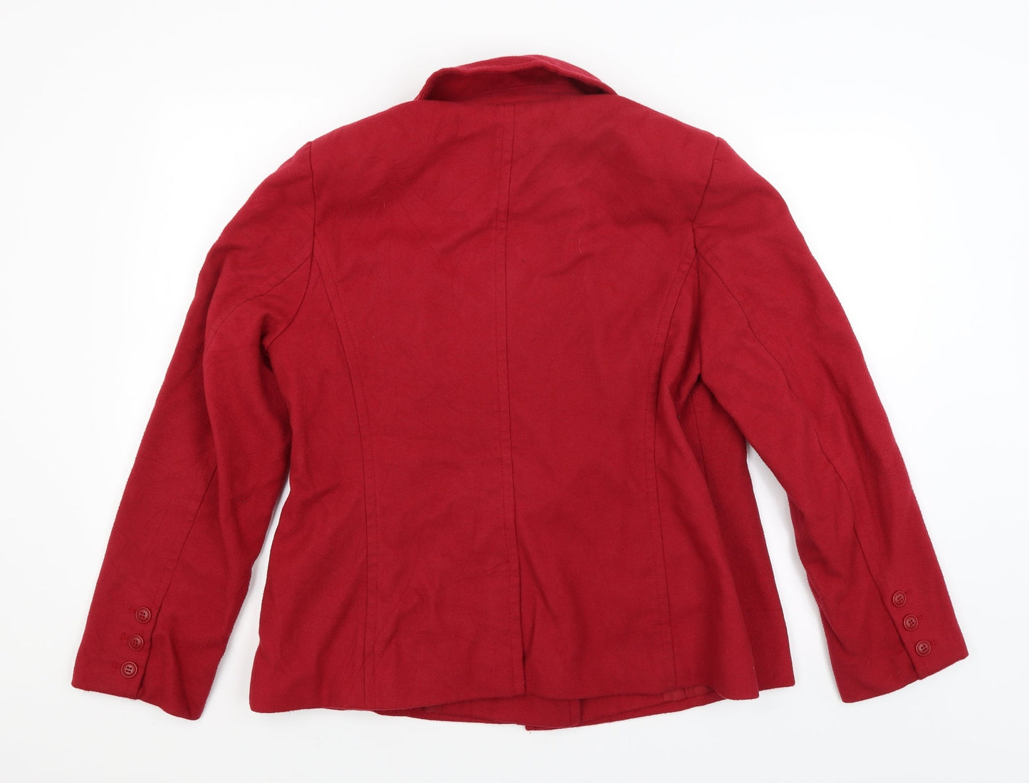 M&S Womens Red   Overcoat Coat Size 14