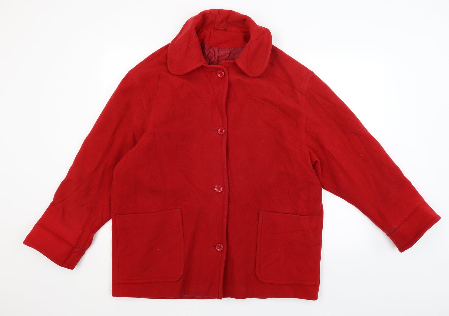 Preworn Womens Red   Overcoat Coat Size 16