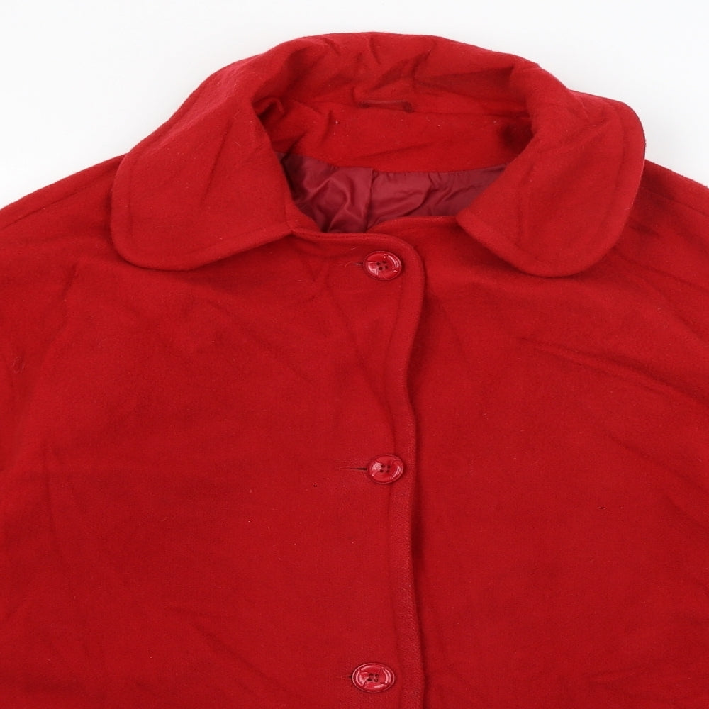 Preworn Womens Red   Overcoat Coat Size 16