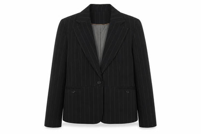South Womens Black Striped  Jacket Blazer Size 16