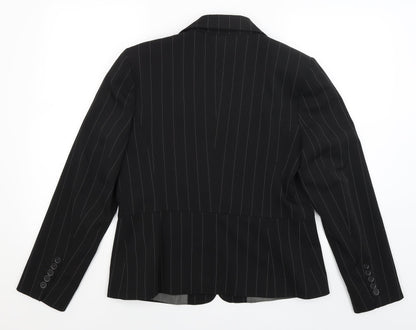 South Womens Black Striped  Jacket Blazer Size 16