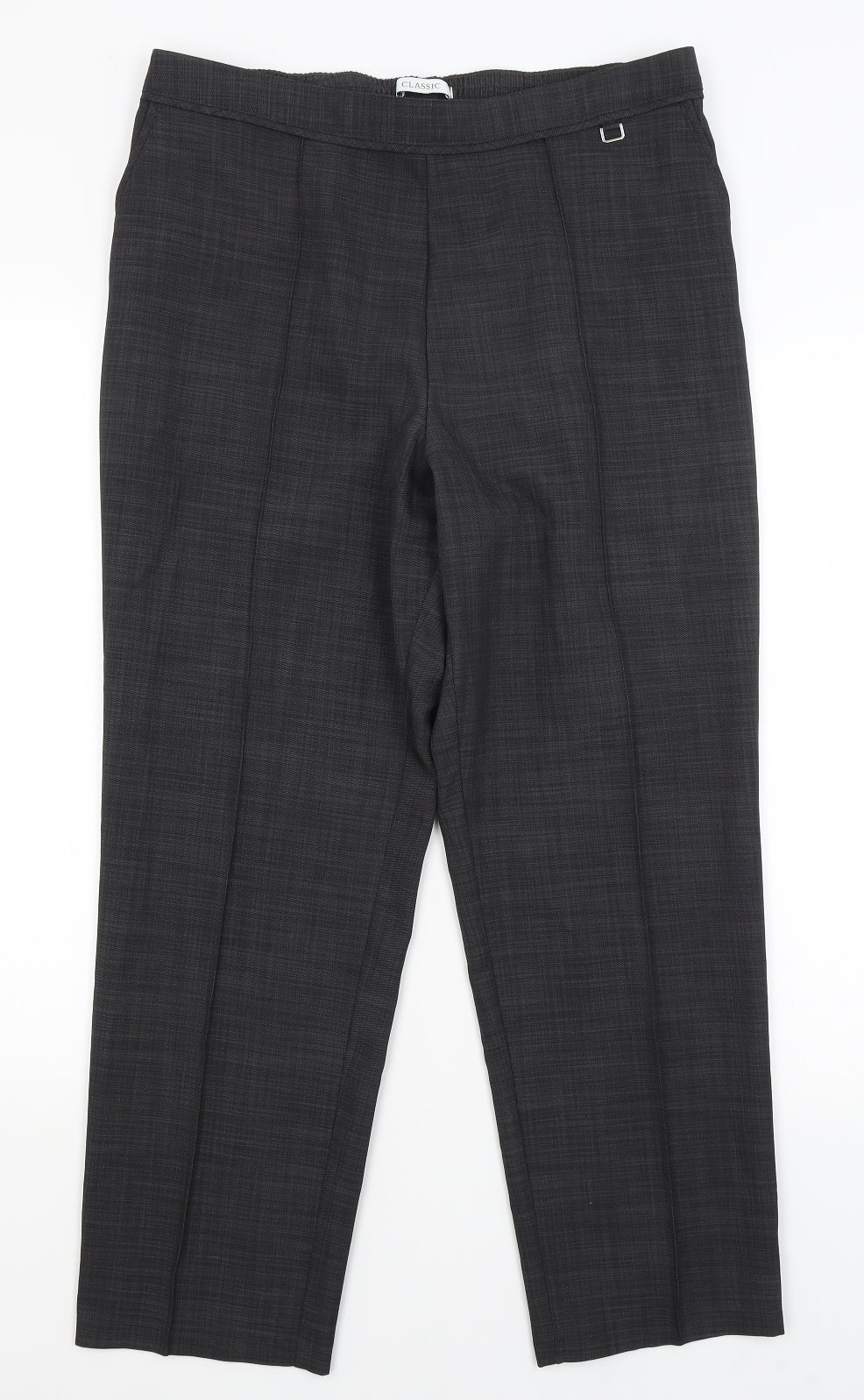 M&S Womens Grey   Dress Pants Trousers Size 14 L25.5 in