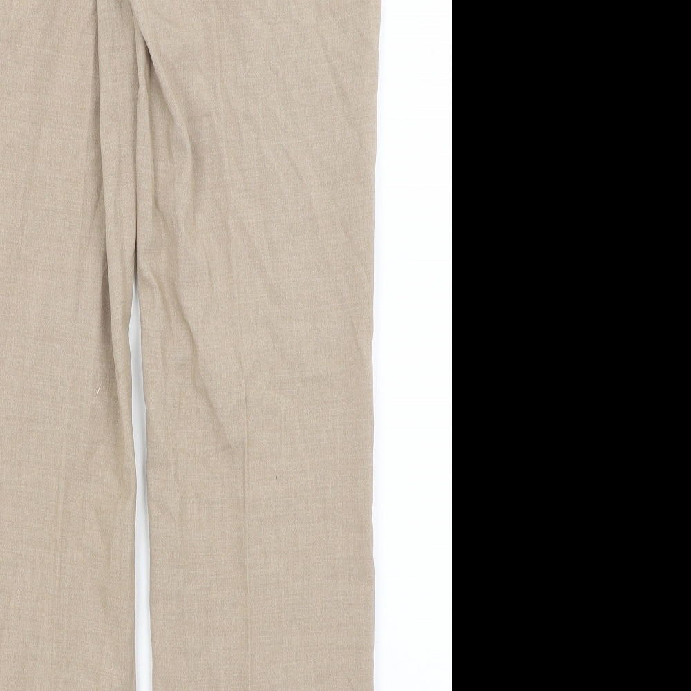 M&S Womens Beige   Dress Pants Trousers Size 10 L28 in