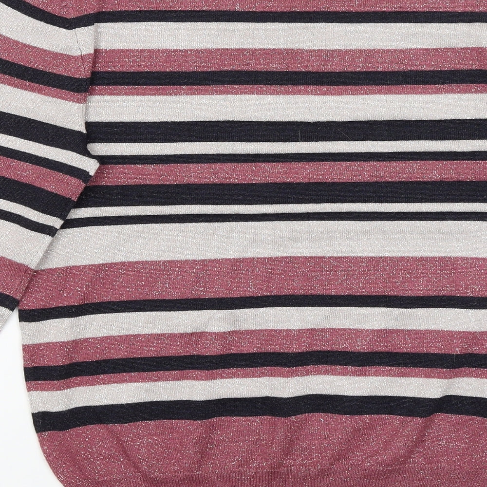 George Womens Purple Striped  Pullover Jumper Size 10