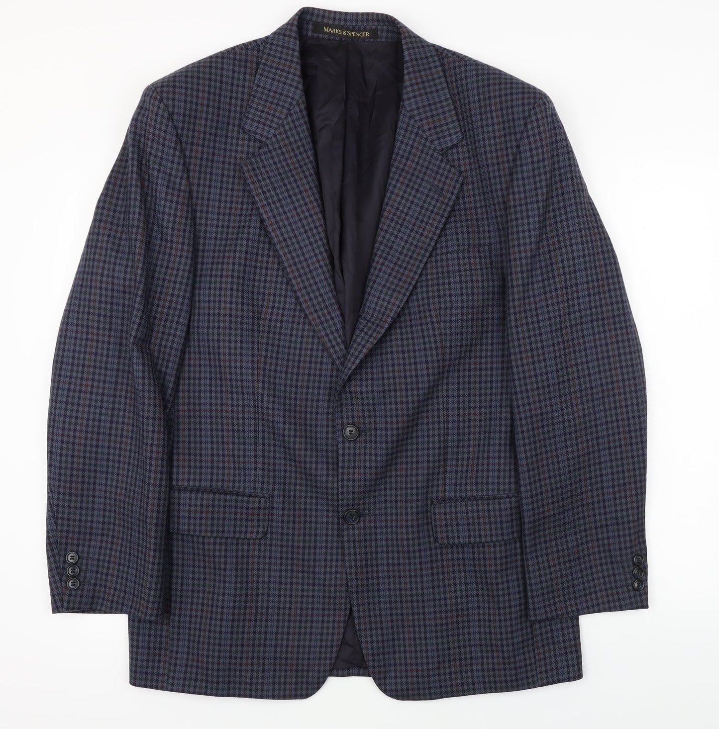 Marks and Spencer  Mens Blue Check  Jacket Blazer Size 40